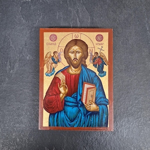 Jesus Christ Pantokrator Greek Orthodox Handpainted Icon
