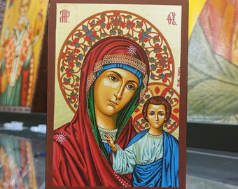 Mother of God Kazanskaya Handpainted Handmade Orthodox Icon