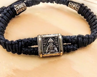 Exclusive Bracelet Saint Spyridon 14K Gold Pendant, Exclusive Prayer Rope Jewelry