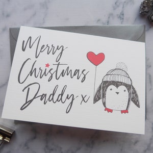 Merry Christmas Daddy/Mummy, Penguin Christmas card for Daddy/Mummy, Mummy/Daddy Christmas card, Christmas card for Father/Mother