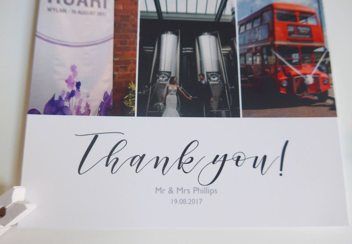 Photo Thank You Card Wedding Thank You Card Etsy UK