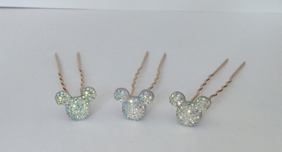 NEW!! 6 Disney Mickey inspired hair pin Bobby pin Bridal Accessories Wedding Various Colours