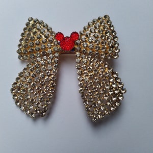 NEW!! Disney Christmas Inspired Mickey rhinestone bow sparkle hair clip wedding bride bridesmaid