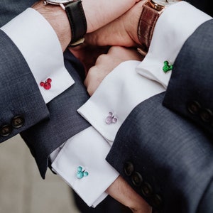 Mickey Mouse Sparkle Cufflinks, Disney Wedding Groomsmen Gift