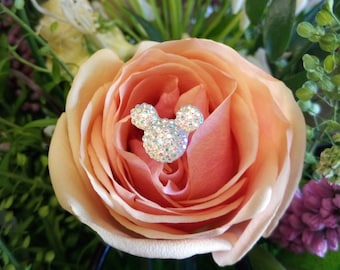 Disney Mickey Bling Minnie Mouse Hidden Ears Flower Pins Brides Wedding BOUQUET Various Colours Available