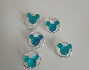 Disney Mickey mouse inspired hair twists  dark pink swirls Bridal Accessories Wedding Various Colours