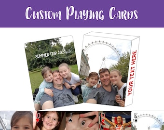 Custom Playing Cards - Personalised Friends Picture Playing Cards, Boyfriends Gifts, Hen Party, Christmas Gift, 1st Wedding Anniversary