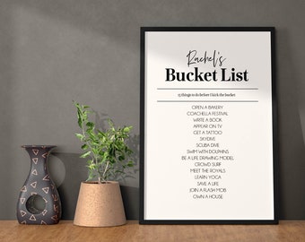Bucket List Print | Wall Hangings | Wedding Print | Anniversary | Family Print | Home Decor | Living Room | Couples Print | Life Goals