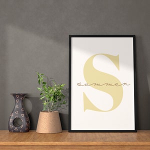 Impresión de nombre y letra / Tapices de pared / Regalos para él / Regalos para ella / Impresión familiar / Decoración del hogar / Regalos de aniversario / Habitación infantil / Salón