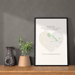Herz Karte Kunst, Karte Herz, Herz Karte Druck, Neues Zuhause, personalisierte Karte Geschenk, Erster Jahrestag, Hochzeitsgeschenk
