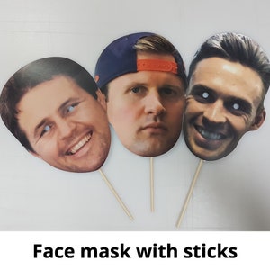 Personalised Photo Face Mask Kits to Wear For Stag & Hen, Bachelorette and Birthday Partys custom novelty fancy dress 画像 2