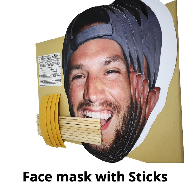 Personalised Photo Face Mask Kits to Wear For Stag & Hen, Bachelorette and Birthday Partys custom novelty fancy dress image 4