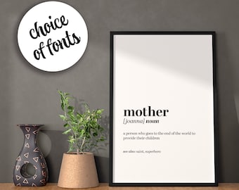 Personalised Mother Definition Print | Mother's Day | Family Print | Mother's Gift | Mum Gift | Gifts For Mum | Mummy | Mama