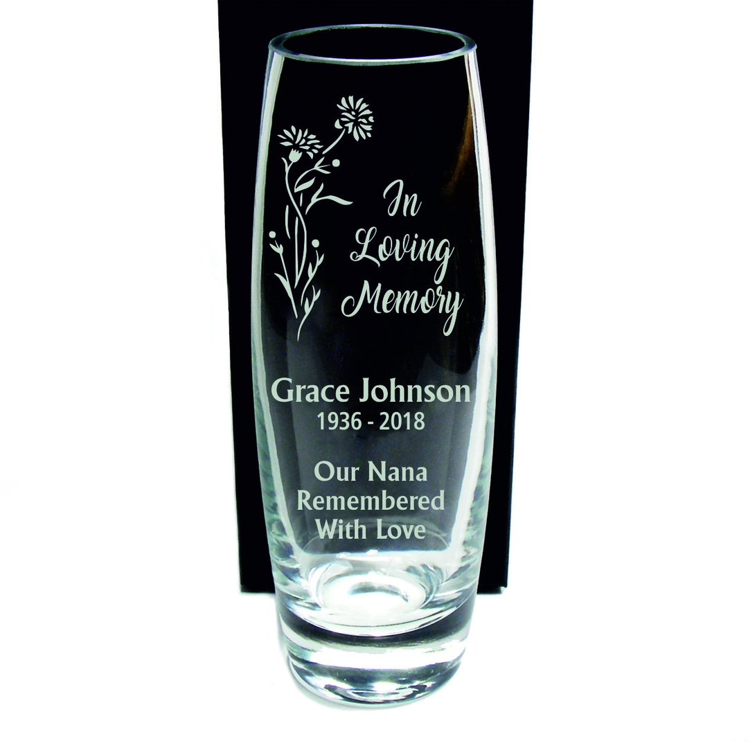 Memorial Vase Personalised Engraved Etsy UK