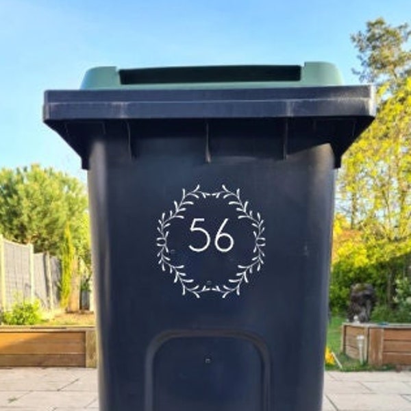 Custom Wheelie Bin Sticker-Decal | Sticker for Bin | Address Sticker | Personalised Sticker | Wheelie Bin Numbers | House Name Sticker #009