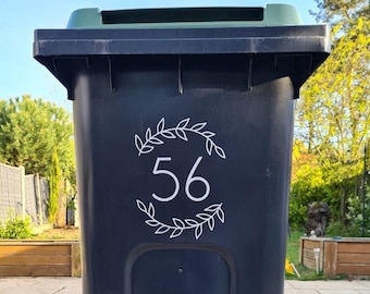 Custom Wheelie Bin Sticker-Decal | Sticker for Bin | Address Sticker | Personalised Sticker | Wheelie Bin Numbers | House Name Sticker #001