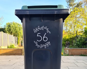 Custom Bin Stickers Number Street Name Decal Wheelie Large Rubbish House Sticker