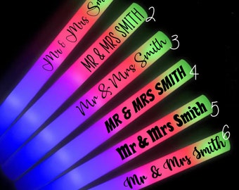 Personalized LED Foam Glow Sticks: Custom Party Favors