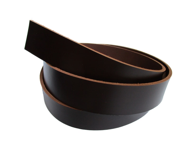2 9-10 oz 51-55 , Dark Brown Genuine Natural Leather Belt Blank Strip Strap Band. 50mm.