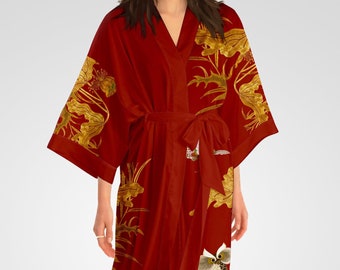 Kimono Robe, Satin Robe, Kimono for Women, Japanese Clothing, Aesthetic Clothing, Bridesmaid Robes, Bride Robe