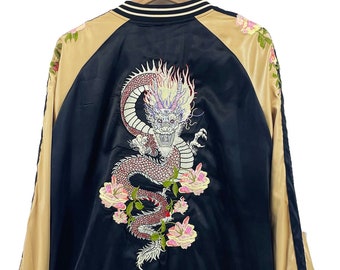 Sukajan Embroidery Souvenir Jacket, Bomber Jacket, Japanese