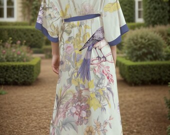Kimono, Kimono Robe, Satin Robe, Dressing Gown, Japanese Clothing, Yukata