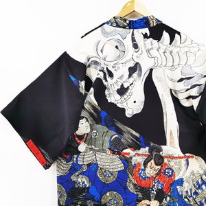 Kimono, Kimono Jacket, Skeleton Shirt, Mens Kimono, Japanese Kimono, Japanese Clothing, Aesthetic Clothing