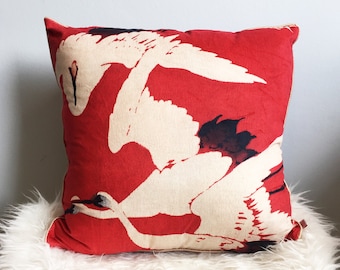 Velvet Pillows, Decorative Pillows, Cushion Cover, Throw Pillow, Japanese, Chinoiserie, Japanese Gifts, Japanese Pillow, Bird Pillow