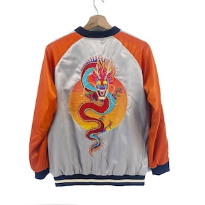 Sukajan Embroidery Souvenir Jacket, Bomber Jacket, Japanese Streetwear, Japanese Clothing, Aesthetic Clothing
