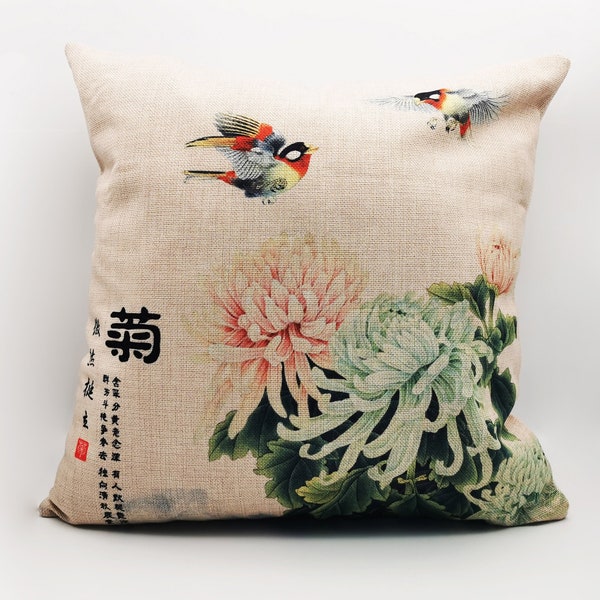 Throw Pillows, Chinoiserie, Decorative Pillows, Cushion Cover, Chinese