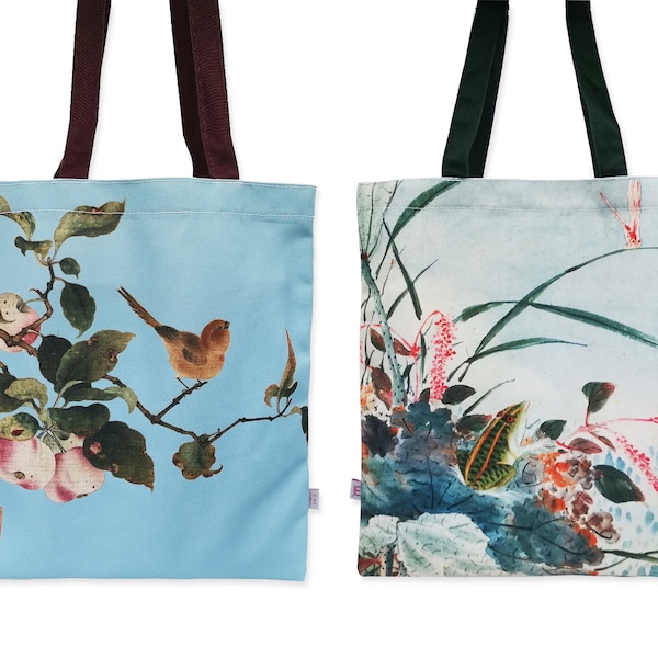 Tote Bag, Canvas Tote Bag, Chinoiserie, Canvas Bag, Japanese Gifts, Tote Bag Canvas, Cotton Tote Bags, Shopping Bag, Tote Bags, Chinese Art