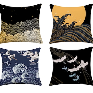 Cushion Cover, Chinoiserie, Japanese Gifts, Decorative Pillows, Cushion Cover, Decorative Cushions, Throw Pillows, Japanese, Pillowcase