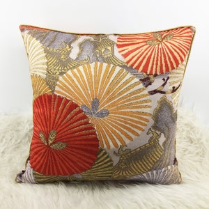 Japanese Cushion, Cushion Cover 50x50, Silk Cushion Cover, Decorative Pillows, Throw Pillows for Couch,  Cushion Covers UK