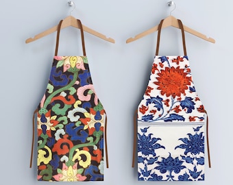 Grembiule, Regali Chinoiserie, Grembiule giapponese, Chinoiserie, Grembiuli da donna, Grembiule da cucina, Grembiule di Natale