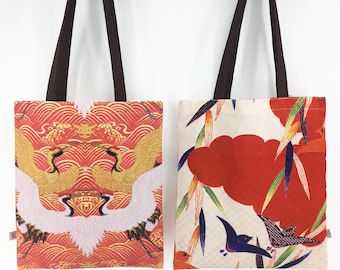 Chinoiserie Tote Bag, Tote Bag Canvas, Japanese Gifts, Gifts for Her, Japanese Bag