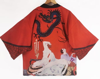 Kimono, Haori, Chinoiserie Kimono Jacket, Japanese Clothing, Kimono Jacket, Kimono Robe, Japanese Gifts, Kimono Men, New Design