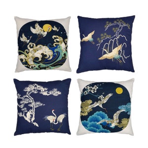 Cushion Cover, Chinoiserie, Japanese Gifts, Decorative Pillows, Cushion Cover, Decorative Cushions, Throw Pillows, Japanese, Pillowcase