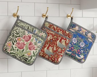 Pot Holder with Pocket, Heat Resistant Cotton Hot Pad, Insulated Oven Mitt, Kitchen Pot Holder Pad, Christmas Gift, Hanging Hot Pad