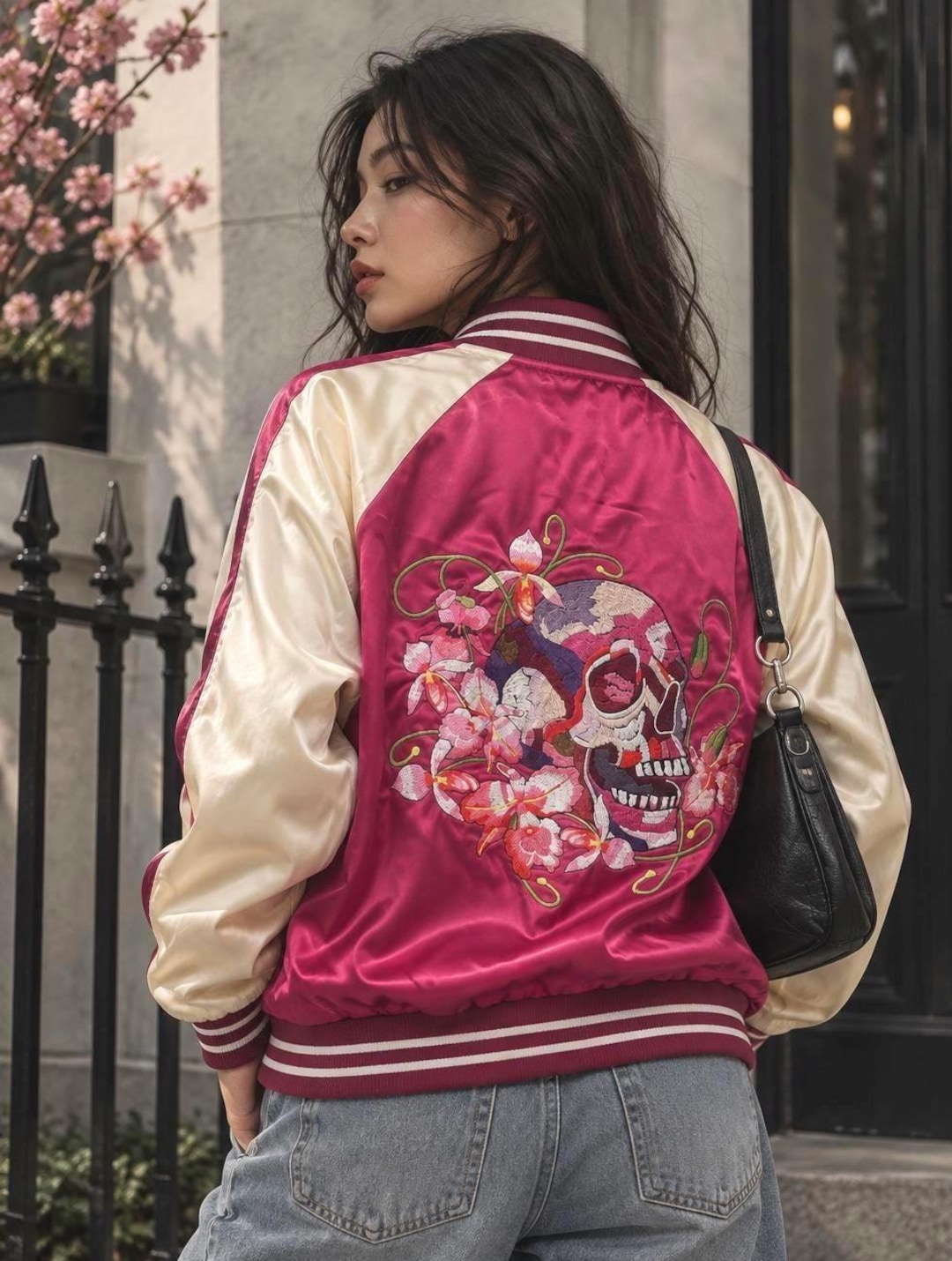 Sukajan Embroidery Souvenir Jacket, Bomber Jacket, Japanese
