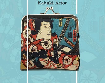 Ukiyo-e, Purse, Samurai, Japanese gifts, Coin purse, Kisslock purse, Change purse, Japanese, pouch, unique gifts, Japanese art