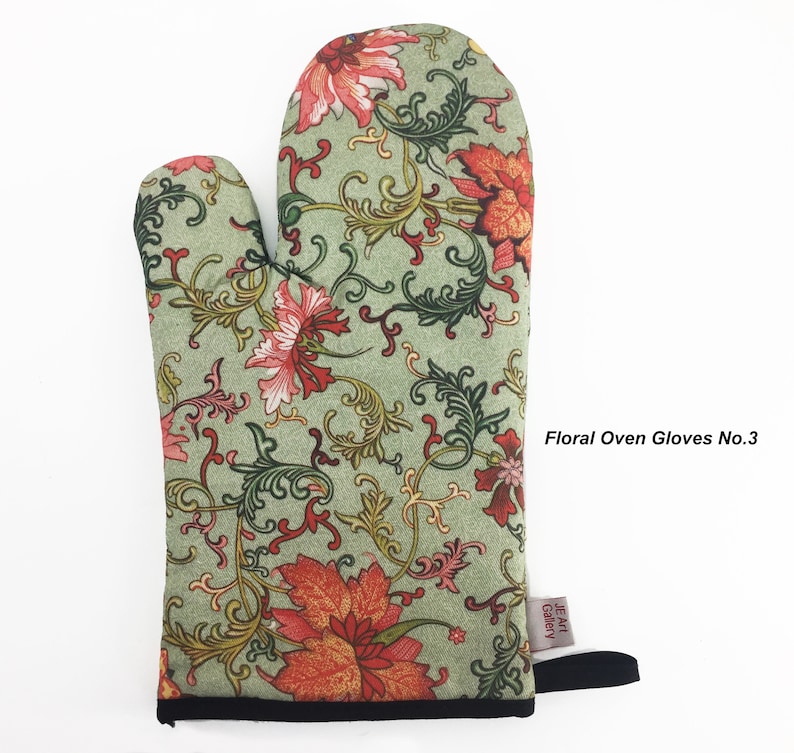 Floral Oven Gloves Oven Mitts Kitchen Gloves Pot Holders Etsy UK