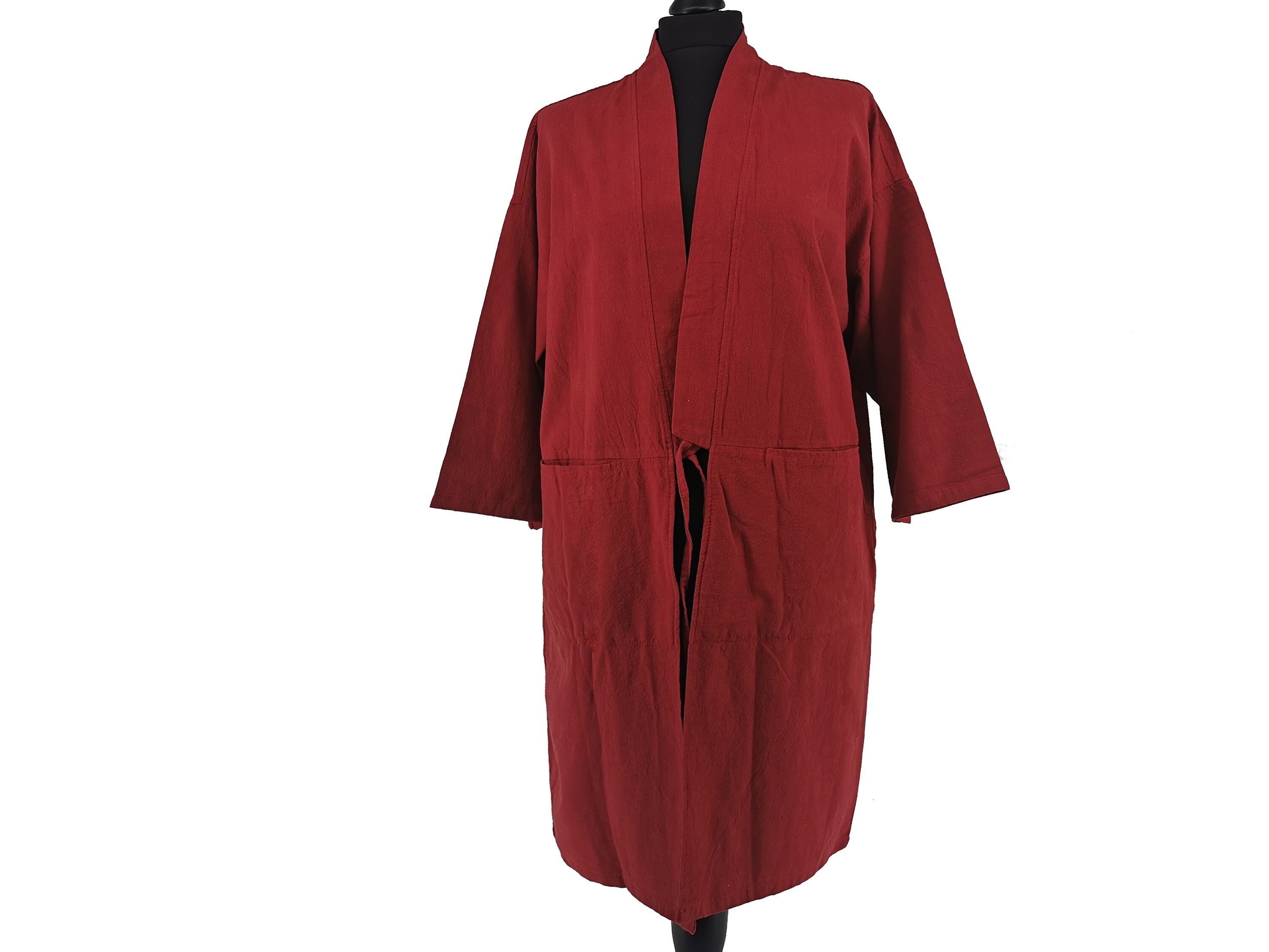 Kimono, Cotton Robe, Dressing Gown, Hanfu, Red Kimono Robe Yukata