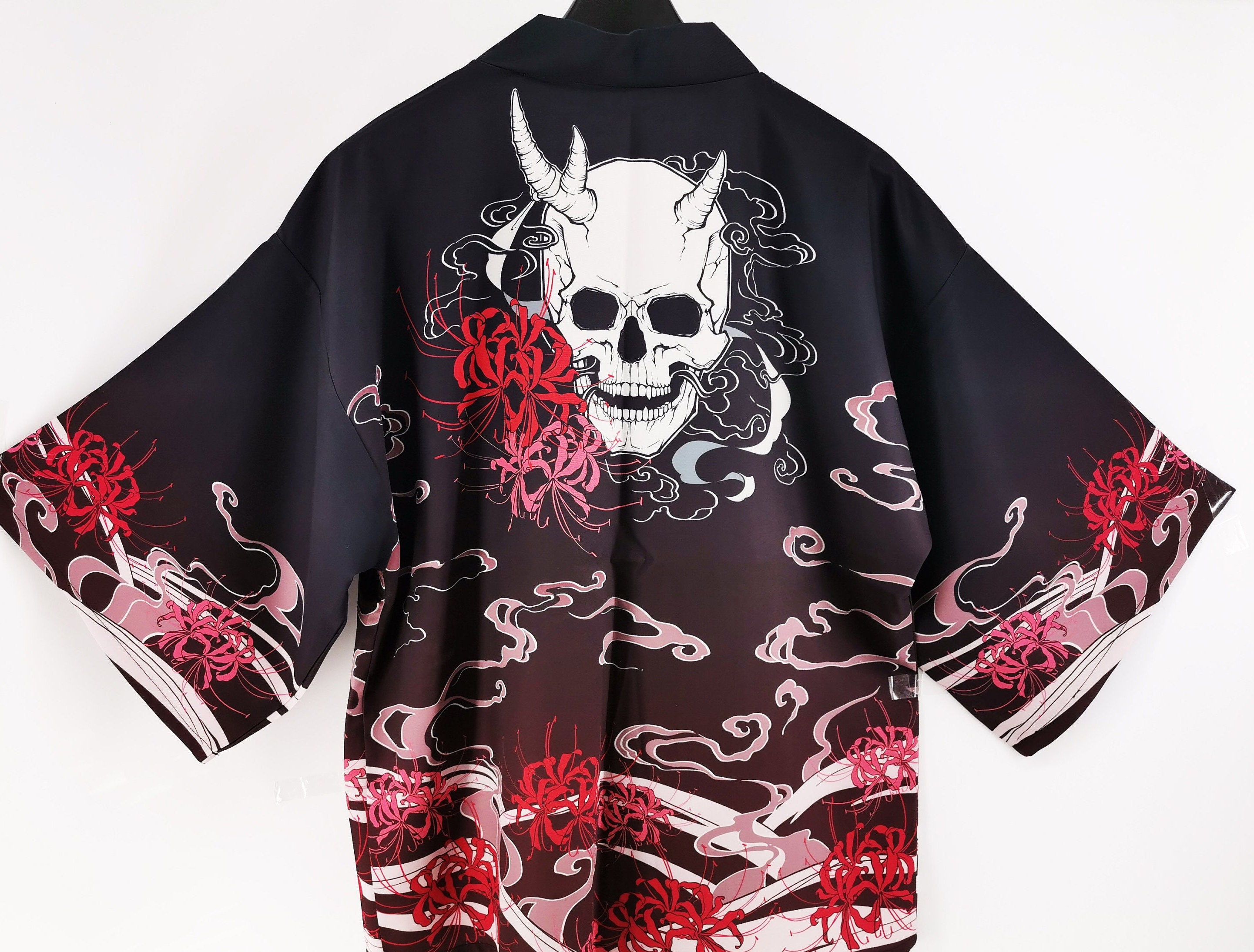 Kimono With Skeleton Print / Japan Kimono / Skeleton Shirt Kimono With Skeleton Print / Japan Kimono / Skeleton Shirt