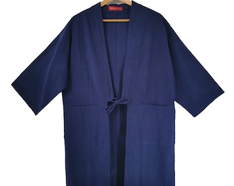 Kimono, vestaglia in cotone, Hanfu, vestaglia kimono blu, Haori, Noragi