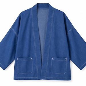 Kimono, Denim Jacket, Japanese Clothing, Japanese Streetwear, Mens Kimono, Noragi, Haori, Japanese Gifts