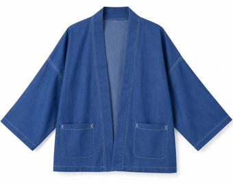 着物、デニムジャケット、日本の服、日本のストリートウェア、男性用着物、野良着、羽織、日本のギフト