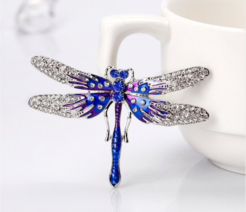 Brooches Dragonfly brooch Supply Dragonfly jewelry Enamel pin rhinestone brooch brooch DIY insect brooch Brooch pin
