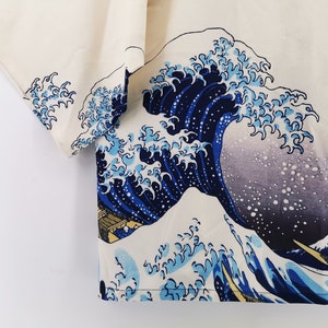 Kimono, Haori, Grande Onda al largo di Kanagawa, Abbigliamento giapponese, Giacca Kimono, Abito Kimono, Regali giapponesi, Uomini Kimono immagine 3