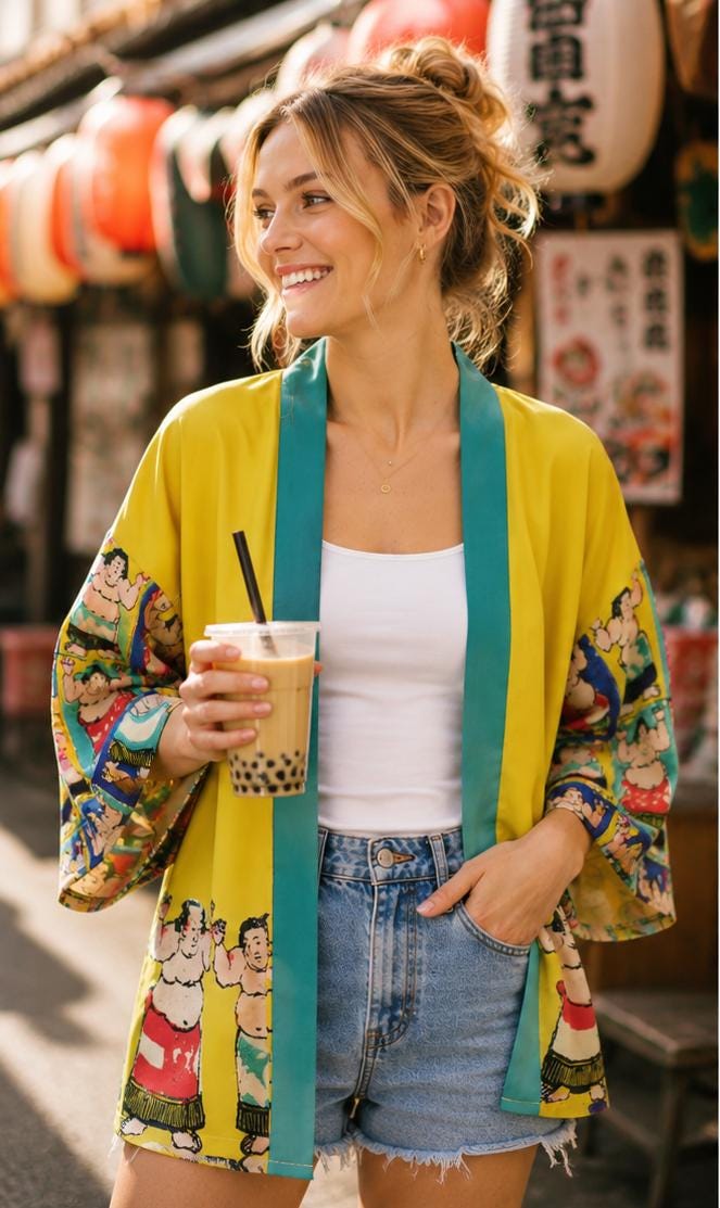 Sumo Kimono, Haori, Japanese Clothing, Kimono Jacket, Aesthetic