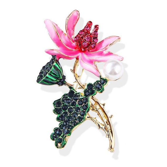 Lotus flower brooch best sale